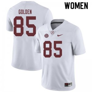 NCAA Women's Alabama Crimson Tide #85 Chris Golden Stitched College 2019 Nike Authentic White Football Jersey IB17Y01TN